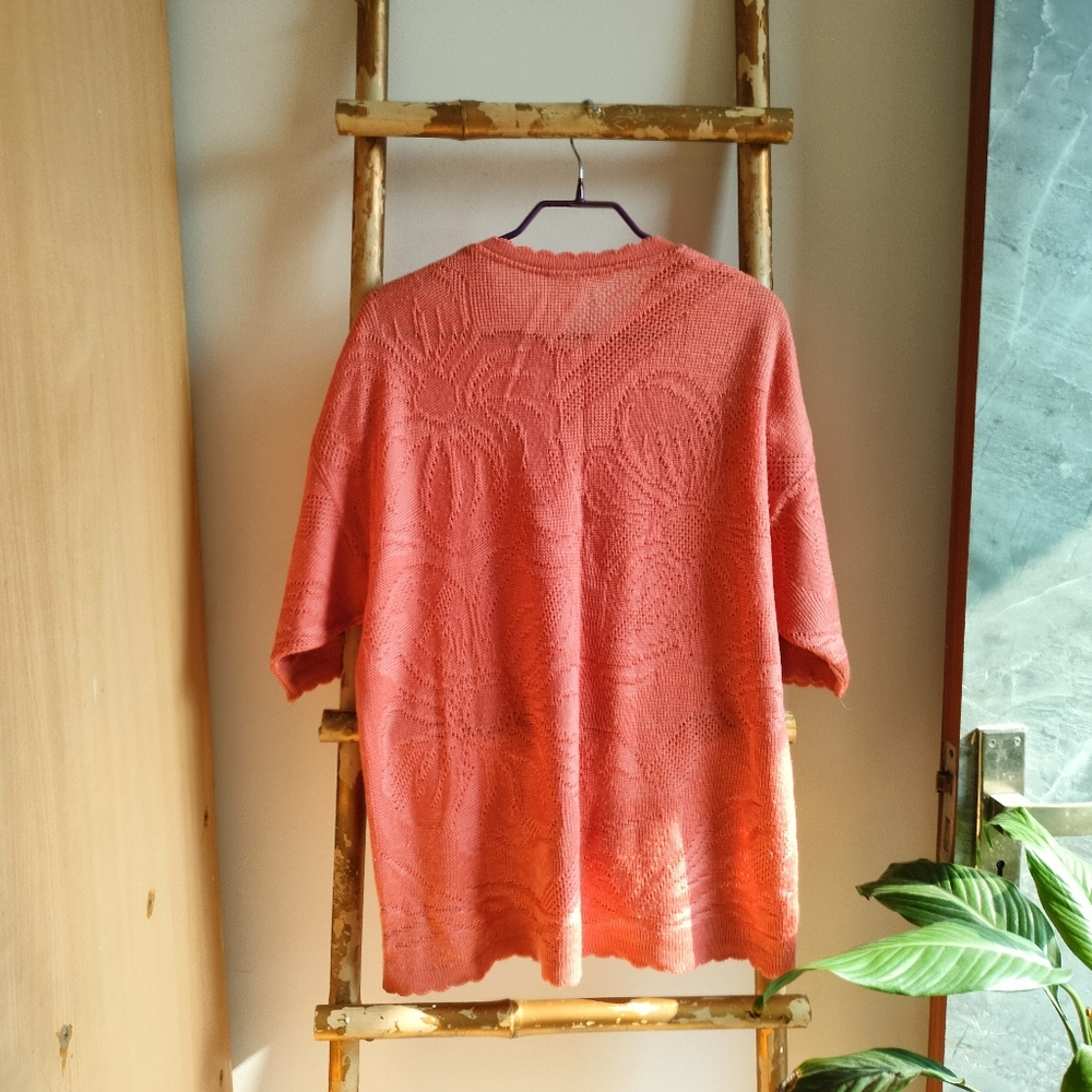 Vintage Retro Finely Knitted Short Sleeve Blouse - Picture 11 of 16